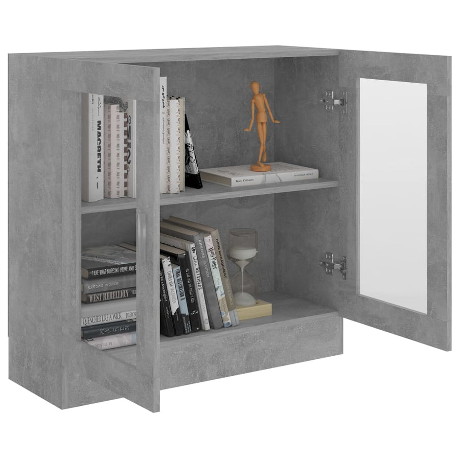 Vitrinekast 82,5x30,5x80 cm spaanplaat betongrijs 82.5 x 30.5 x 80 cm Betongrijs