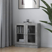 Vitrinekast 82,5x30,5x80 cm spaanplaat betongrijs