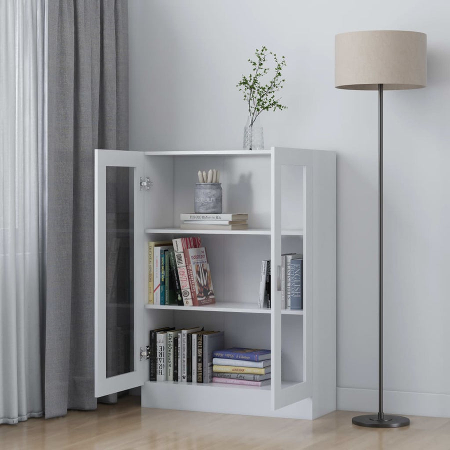 Vitrinekast 82,5X30,5X5 Cm Spaanplaat 82.5 x 30.5 x 115 cm Wit