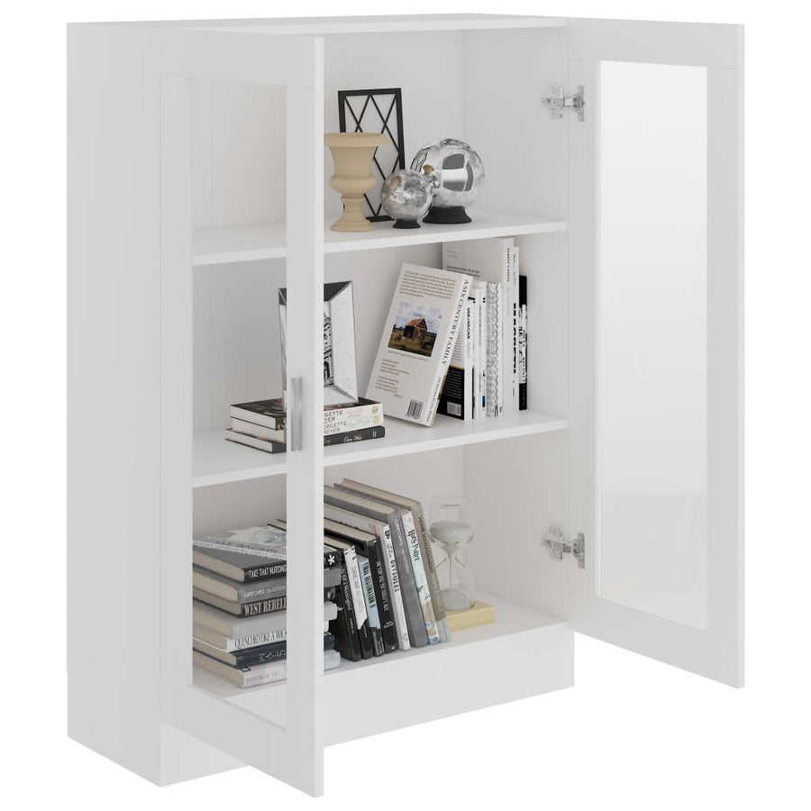 Vitrinekast 82,5X30,5X5 Cm Spaanplaat 82.5 x 30.5 x 115 cm Wit