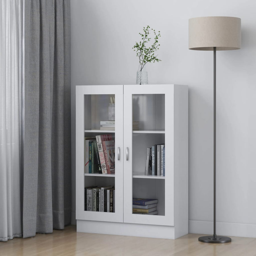 Vitrinekast 82,5X30,5X5 Cm Spaanplaat 82.5 x 30.5 x 115 cm Wit