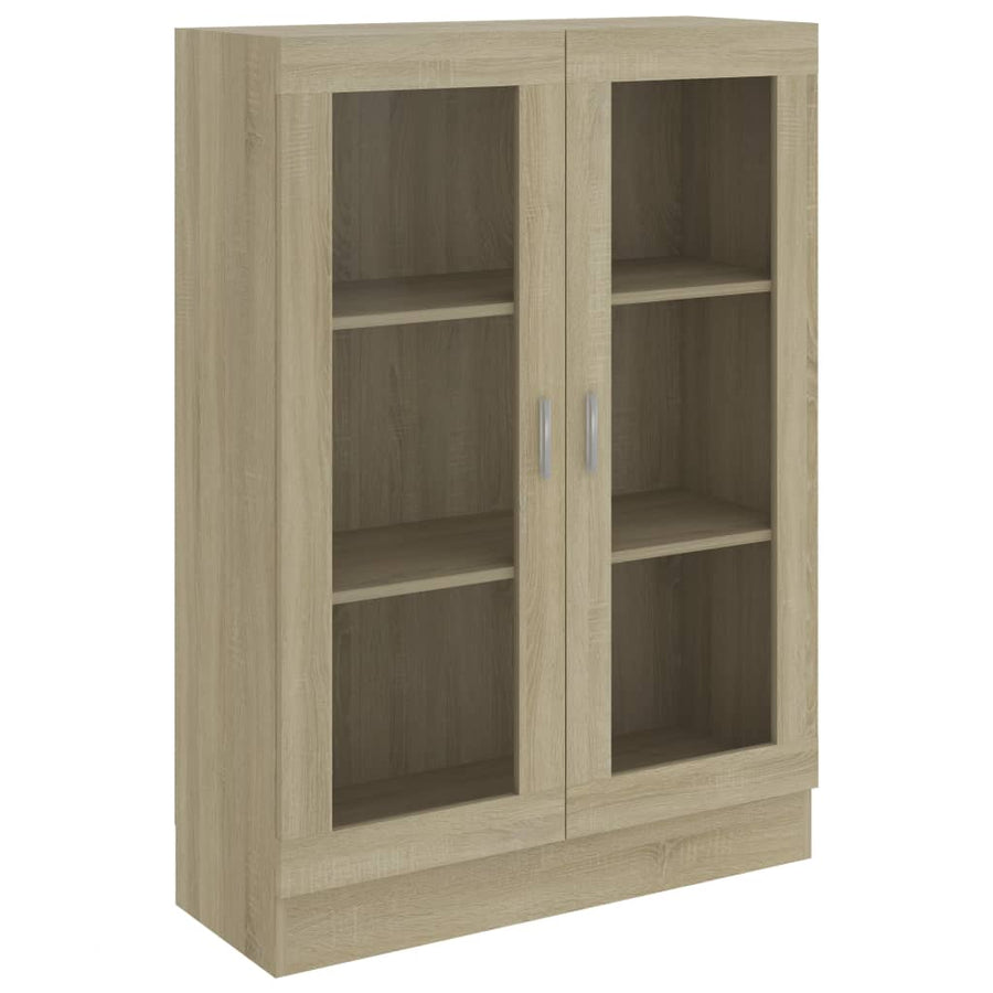 Vitrinekast 82,5x30,5x115 cm spaanplaat sonoma eikenkleurig 82.5 x 30.5 x 115 cm Sonoma eiken