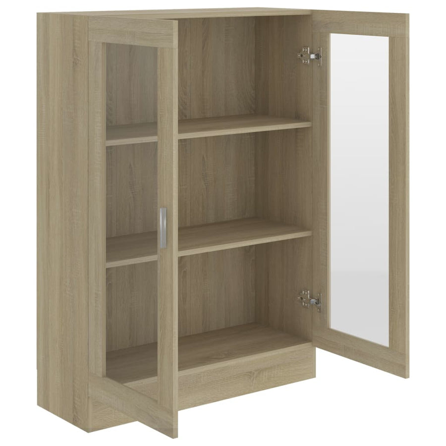Vitrinekast 82,5x30,5x115 cm spaanplaat sonoma eikenkleurig 82.5 x 30.5 x 115 cm Sonoma eiken