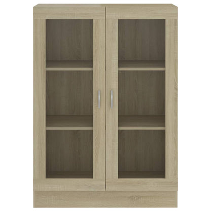 Vitrinekast 82,5x30,5x115 cm spaanplaat sonoma eikenkleurig 82.5 x 30.5 x 115 cm Sonoma eiken