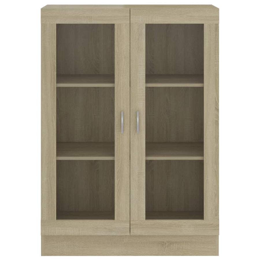 Vitrinekast 82,5x30,5x115 cm spaanplaat sonoma eikenkleurig 82.5 x 30.5 x 115 cm Sonoma eiken