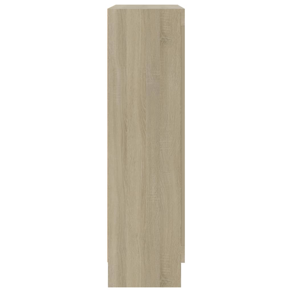 Vitrinekast 82,5x30,5x115 cm spaanplaat sonoma eikenkleurig 82.5 x 30.5 x 115 cm Sonoma eiken