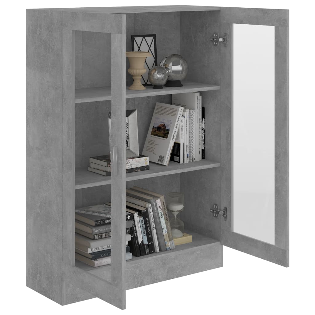 Vitrinekast 82,5x30,5x115 cm spaanplaat betongrijs 82.5 x 30.5 x 115 cm Betongrijs
