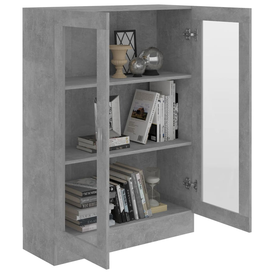 Vitrinekast 82,5x30,5x115 cm spaanplaat betongrijs 82.5 x 30.5 x 115 cm Betongrijs