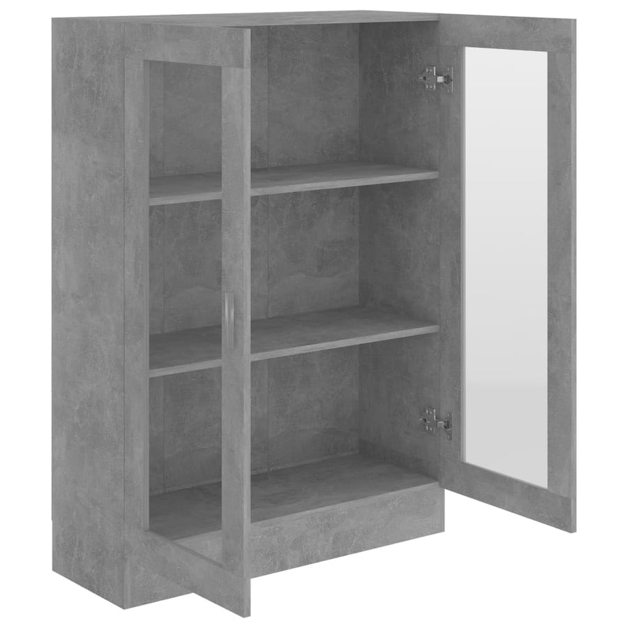 Vitrinekast 82,5x30,5x115 cm spaanplaat betongrijs 82.5 x 30.5 x 115 cm Betongrijs