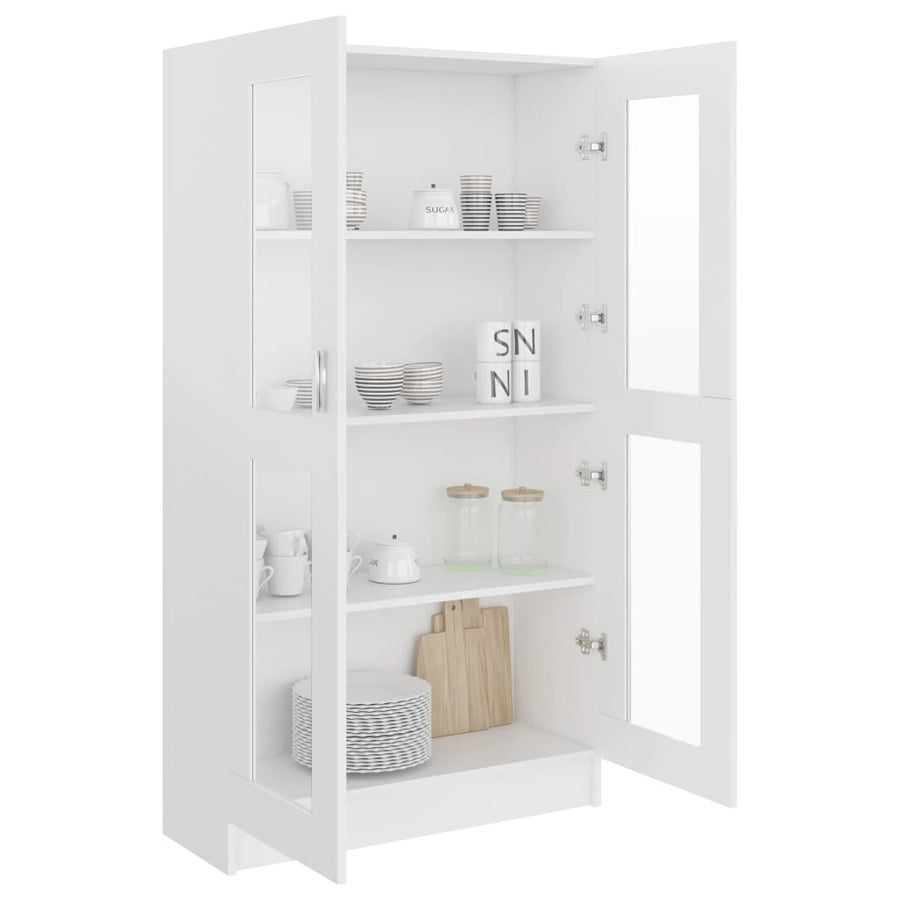 Vitrinekast 82,5x30,5x150 cm spaanplaat wit 82.5 x 30.5 x 150 cm Wit