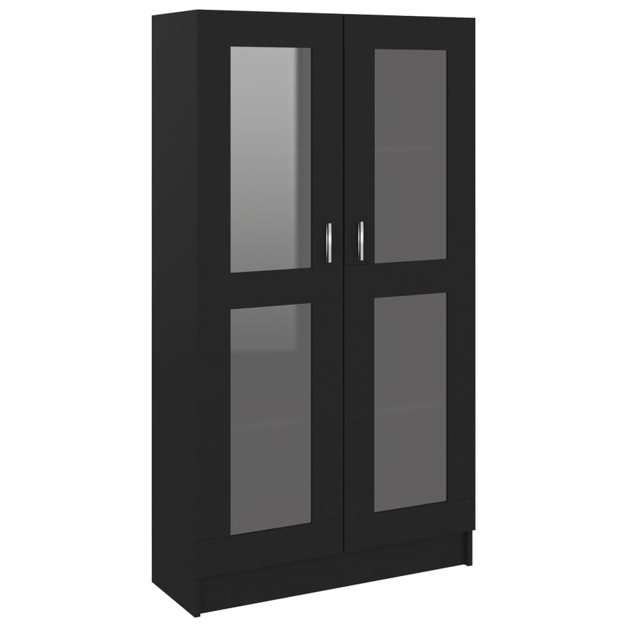Vitrinekast 82,5x30,5x150 cm spaanplaat zwart 82.5 x 30.5 x 150 cm Zwart