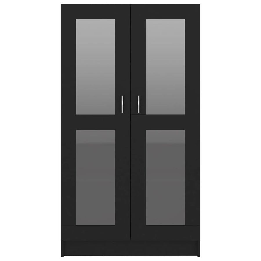 Vitrinekast 82,5x30,5x150 cm spaanplaat zwart 82.5 x 30.5 x 150 cm Zwart