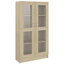 Vitrinekast 82,5x30,5x150 cm spaanplaat sonoma eikenkleurig 82.5 x 30.5 x 150 cm Sonoma eiken