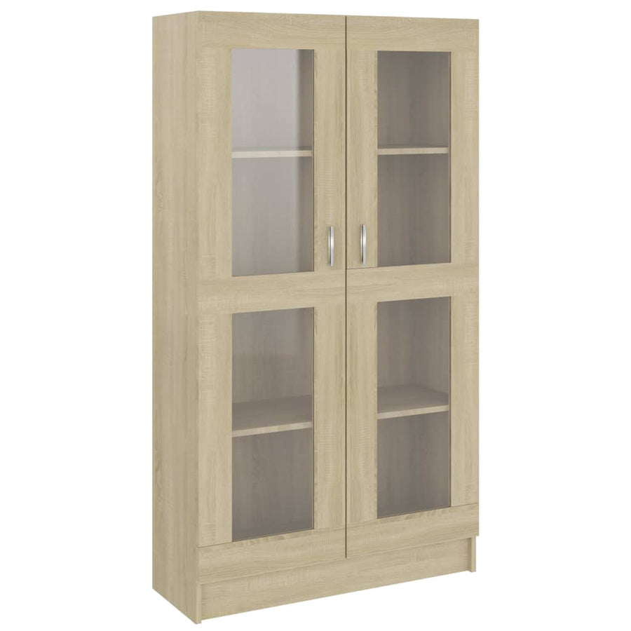 Vitrinekast 82,5x30,5x150 cm spaanplaat sonoma eikenkleurig 82.5 x 30.5 x 150 cm Sonoma eiken