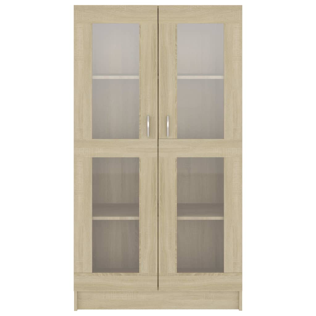Vitrinekast 82,5x30,5x150 cm spaanplaat sonoma eikenkleurig 82.5 x 30.5 x 150 cm Sonoma eiken