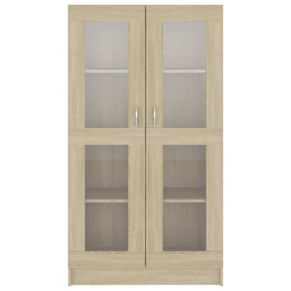 Vitrinekast 82,5x30,5x150 cm spaanplaat sonoma eikenkleurig 82.5 x 30.5 x 150 cm Sonoma eiken