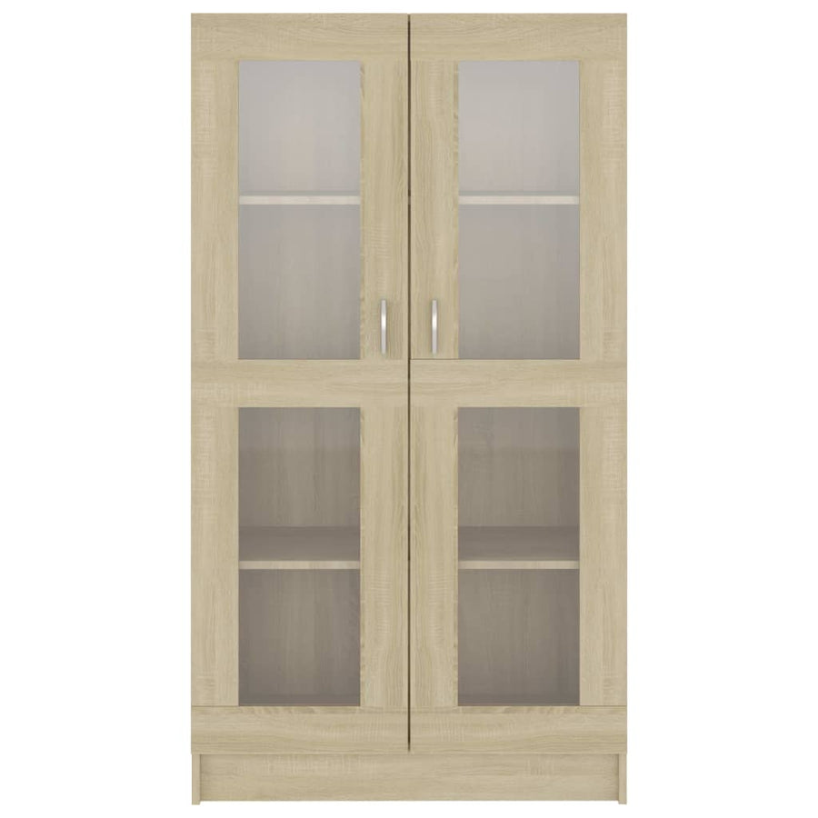Vitrinekast 82,5x30,5x150 cm spaanplaat sonoma eikenkleurig 82.5 x 30.5 x 150 cm Sonoma eiken
