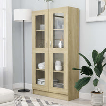 Vitrinekast 82,5x30,5x150 cm spaanplaat sonoma eikenkleurig 82.5 x 30.5 x 150 cm Sonoma eiken