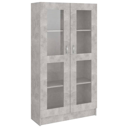 Vitrinekast 82,5x30,5x150 cm spaanplaat betongrijs 82.5 x 30.5 x 150 cm Betongrijs