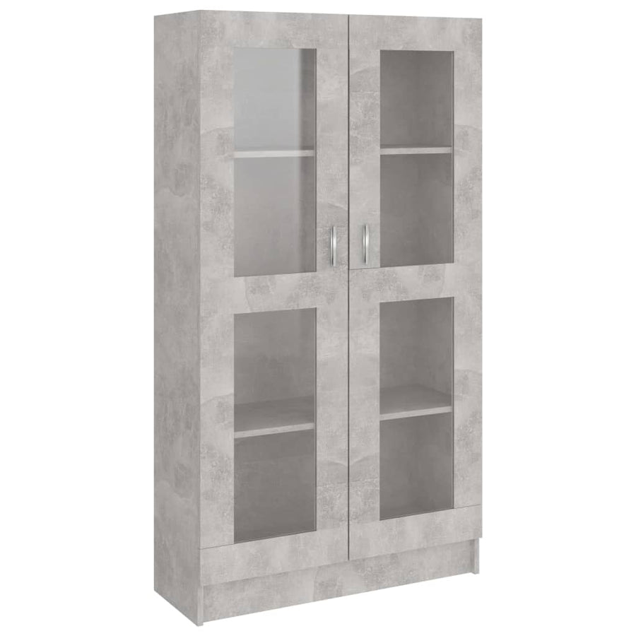 Vitrinekast 82,5x30,5x150 cm spaanplaat betongrijs 82.5 x 30.5 x 150 cm Betongrijs