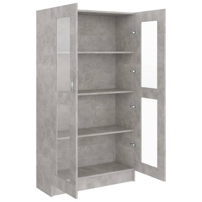 Vitrinekast 82,5x30,5x150 cm spaanplaat betongrijs 82.5 x 30.5 x 150 cm Betongrijs