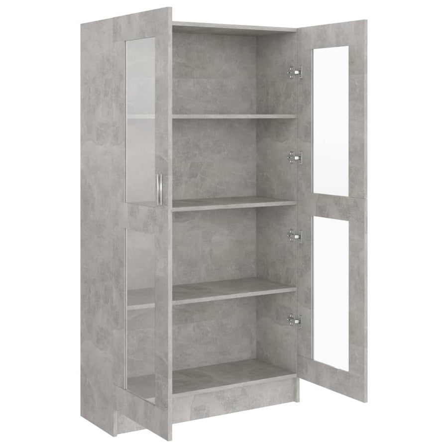Vitrinekast 82,5x30,5x150 cm spaanplaat betongrijs 82.5 x 30.5 x 150 cm Betongrijs
