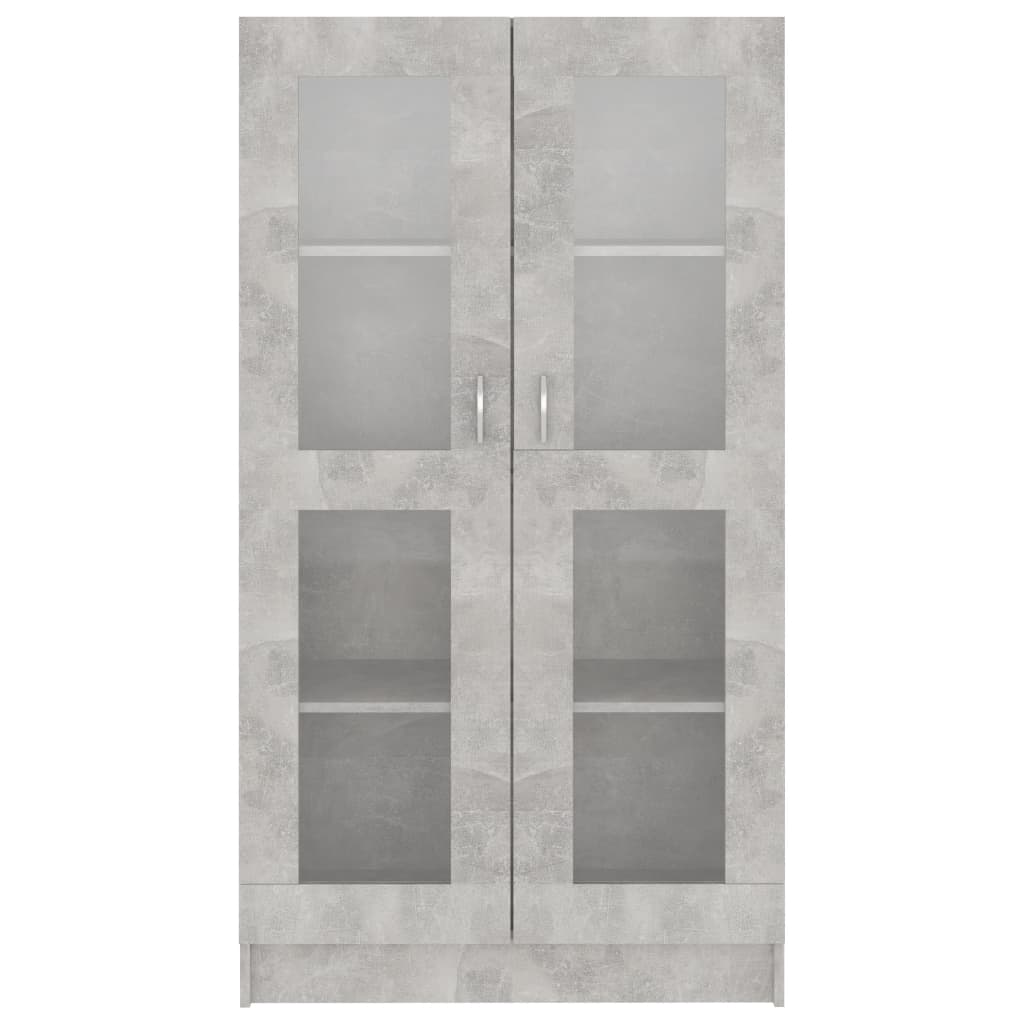 Vitrinekast 82,5x30,5x150 cm spaanplaat betongrijs 82.5 x 30.5 x 150 cm Betongrijs