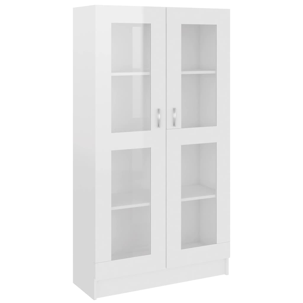 Vitrinekast 82,5x30,5x150 cm spaanplaat hoogglans wit 82.5 x 30.5 x 150 cm Hoogglans wit