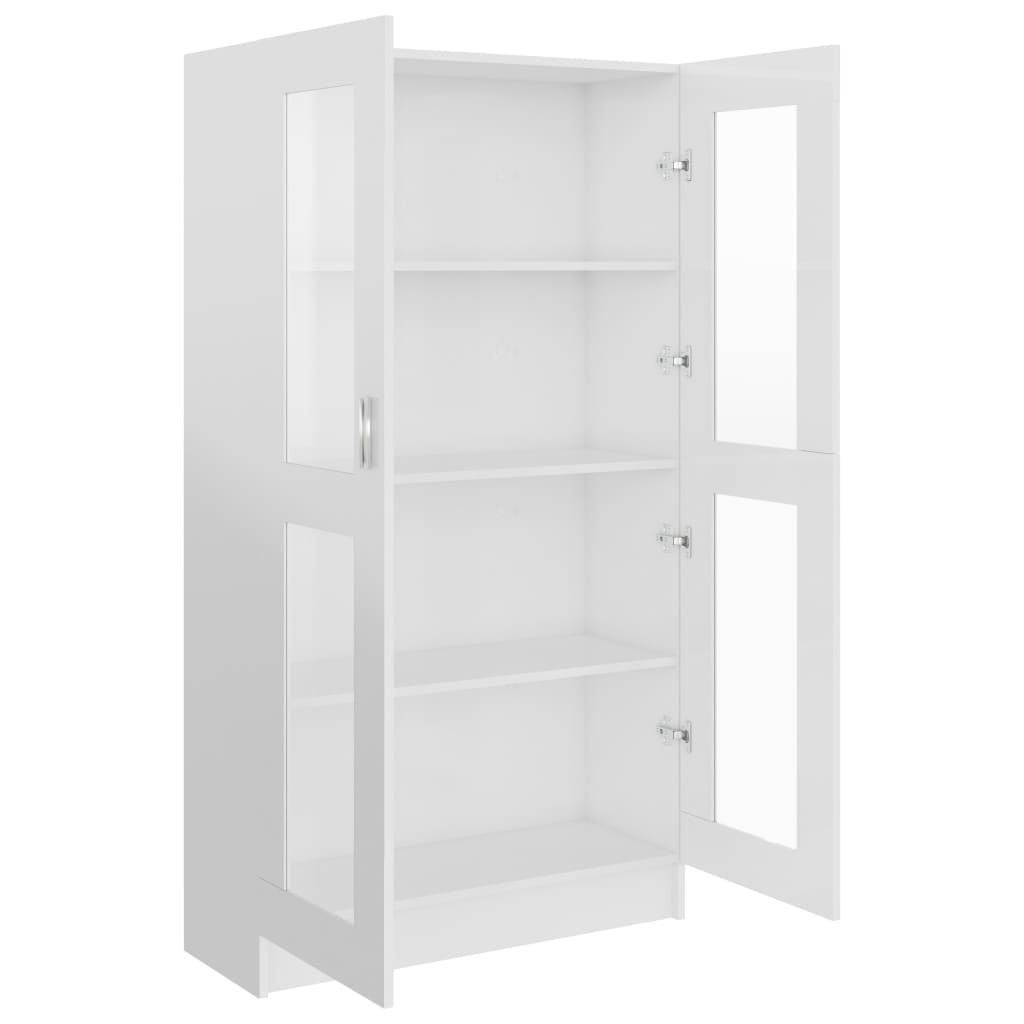 Vitrinekast 82,5x30,5x150 cm spaanplaat hoogglans wit 82.5 x 30.5 x 150 cm Hoogglans wit