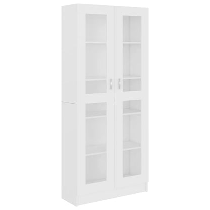 Vitrinekast 82,5X30,5X85,5 Cm Spaanplaat 82.5 x 30.5 x 185.5 cm Wit