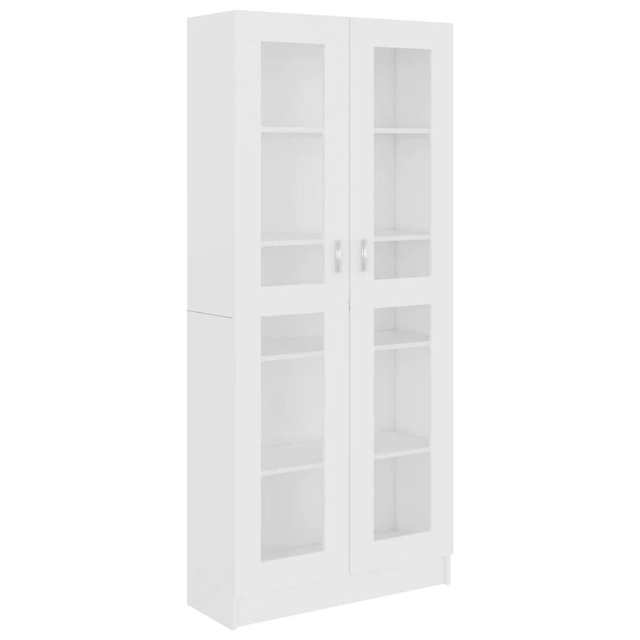 Vitrinekast 82,5X30,5X85,5 Cm Spaanplaat 82.5 x 30.5 x 185.5 cm Wit