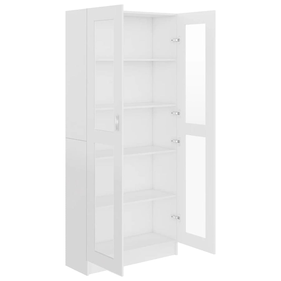 Vitrinekast 82,5X30,5X85,5 Cm Spaanplaat 82.5 x 30.5 x 185.5 cm Wit