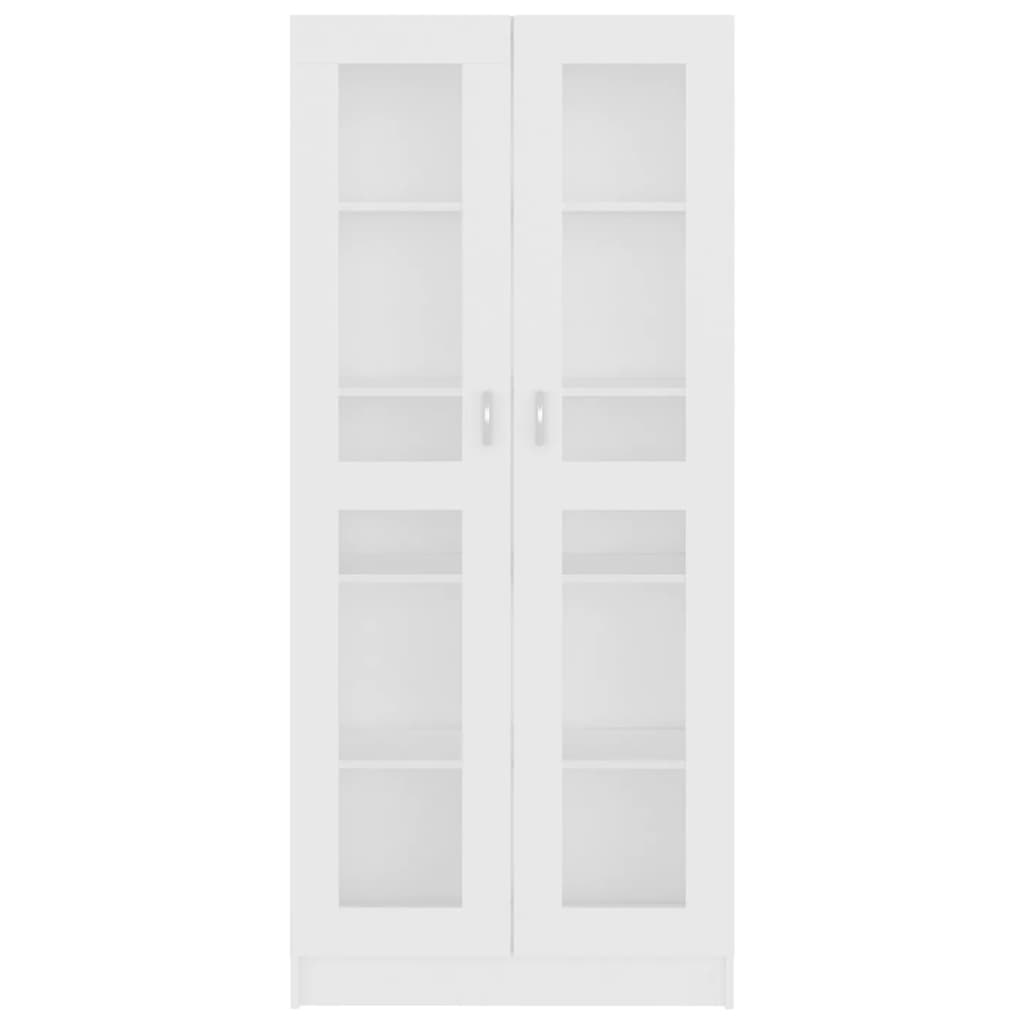 Vitrinekast 82,5X30,5X85,5 Cm Spaanplaat 82.5 x 30.5 x 185.5 cm Wit