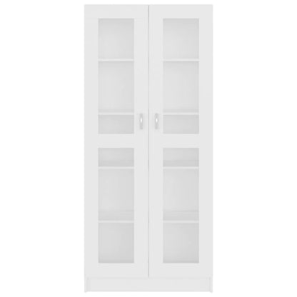 Vitrinekast 82,5X30,5X85,5 Cm Spaanplaat 82.5 x 30.5 x 185.5 cm Wit