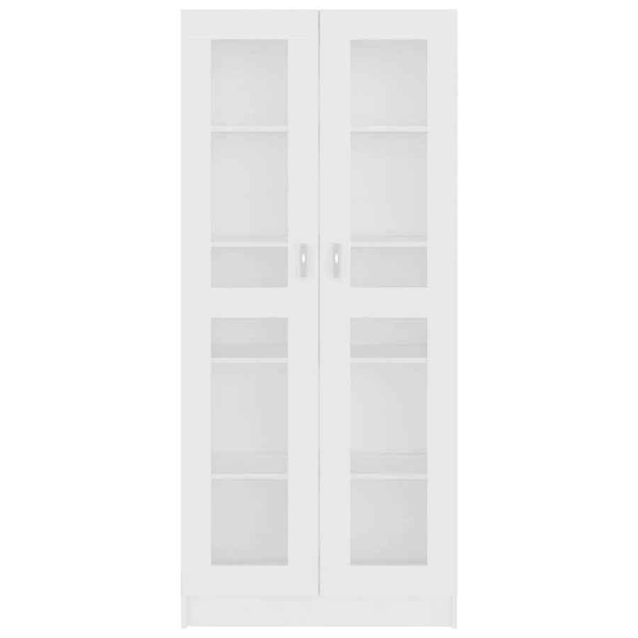 Vitrinekast 82,5X30,5X85,5 Cm Spaanplaat 82.5 x 30.5 x 185.5 cm Wit
