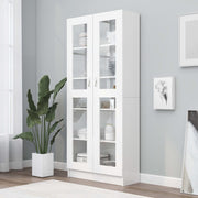Vitrinekast 82,5x30,5x185 cm spaanplaat wit
