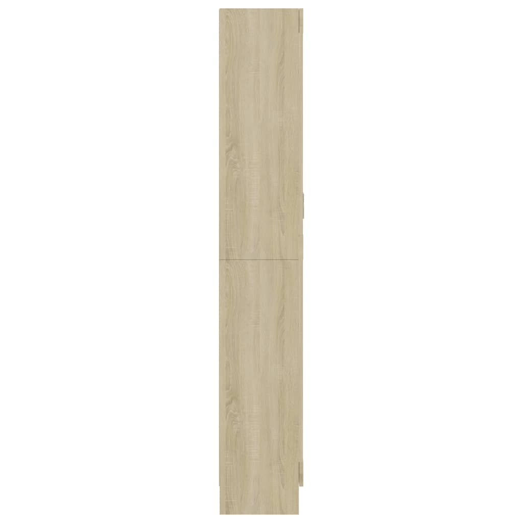 Vitrinekast 82,5x30,5x185,5 cm spaanplaat sonoma eikenkleurig 82.5 x 30.5 x 185.5 cm Sonoma eiken