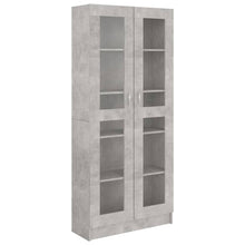 Vitrinekast 82,5X30,5X85,5 Cm Spaanplaat 82.5 x 30.5 x 185.5 cm Betongrijs