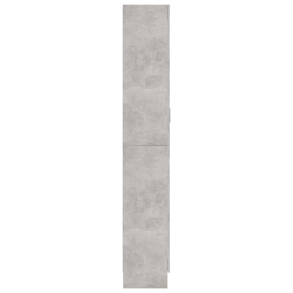 Vitrinekast 82,5X30,5X85,5 Cm Spaanplaat 82.5 x 30.5 x 185.5 cm Betongrijs