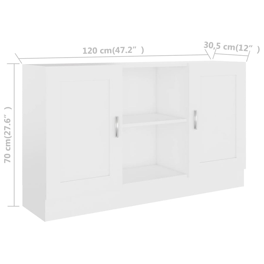 Dressoir 20X30,5X70 Cm Wit Bewerkt hout