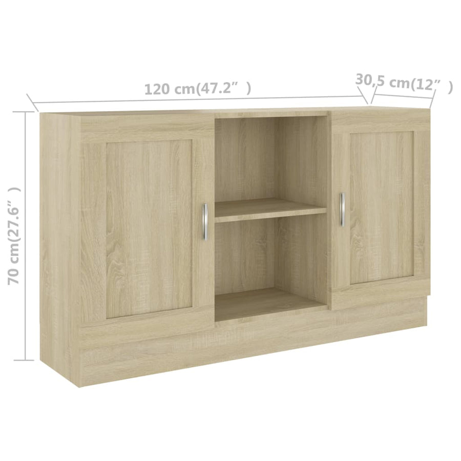 Dressoir 20X30,5X70 Cm Spaanplaat Kleurig Sonoma eiken Bewerkt hout