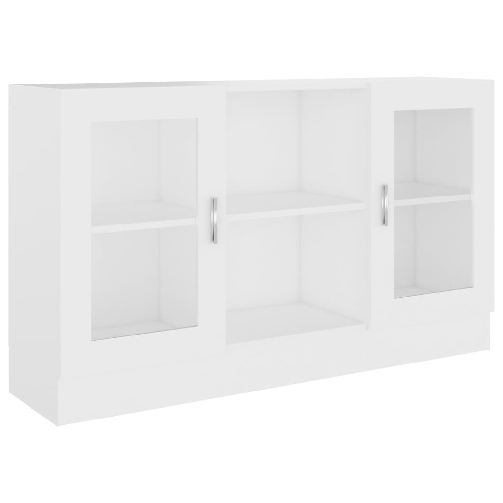 Vitrinekast 20X30,5X70 Cm Spaanplaat Wit Bewerkt hout en glas