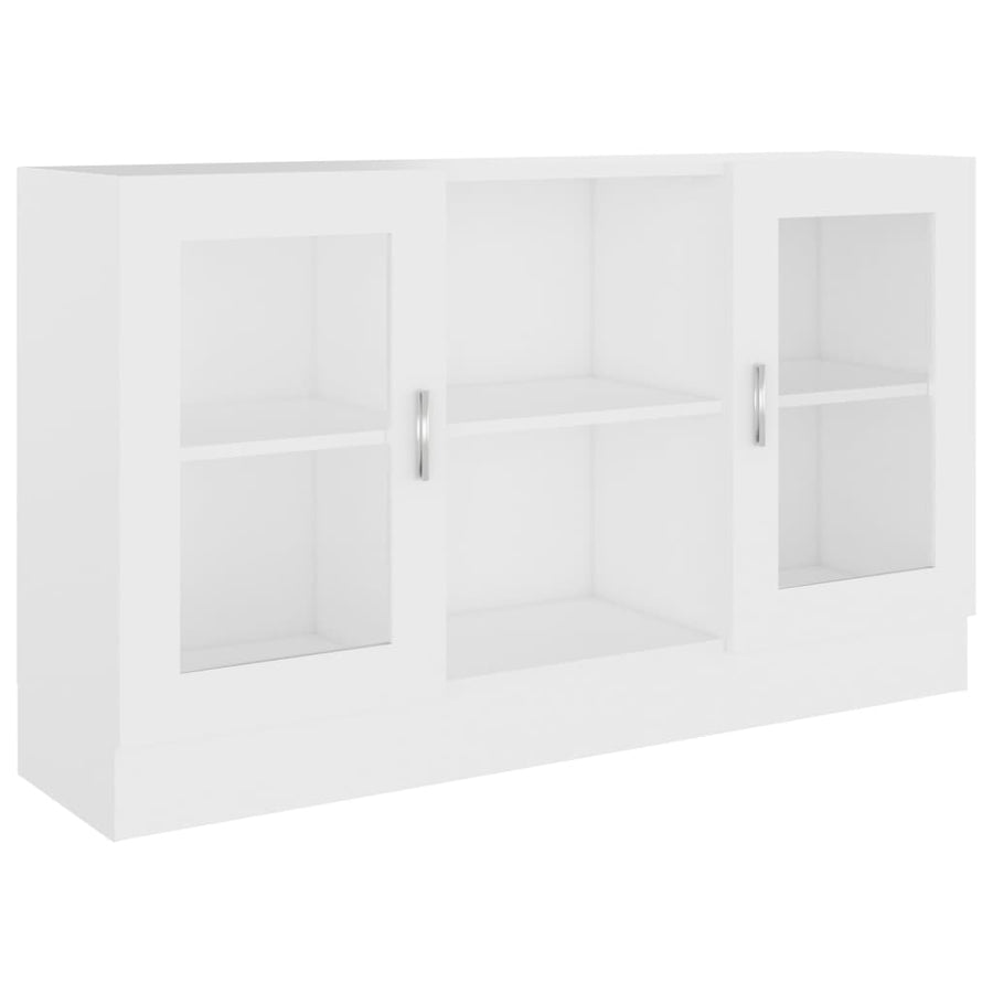 Vitrinekast 20X30,5X70 Cm Spaanplaat Wit Bewerkt hout en glas