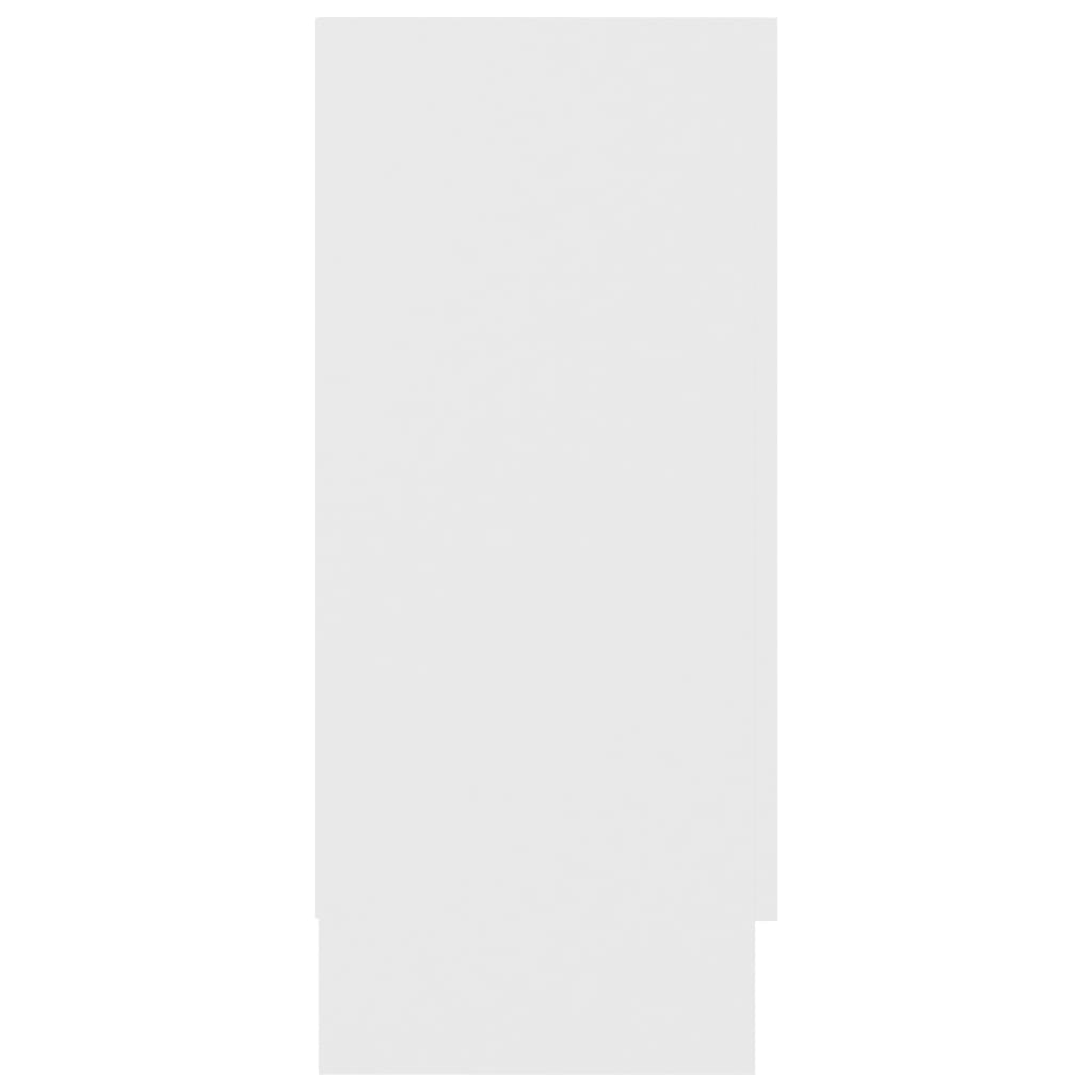 Vitrinekast 20X30,5X70 Cm Spaanplaat Wit Bewerkt hout en glas