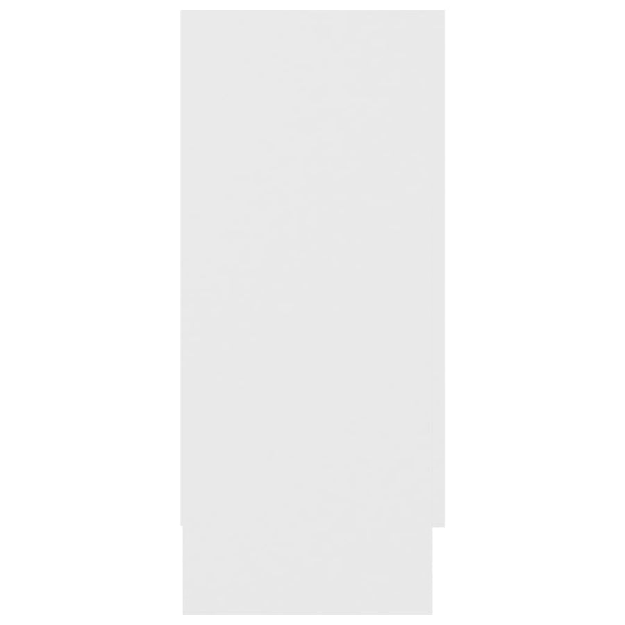 Vitrinekast 20X30,5X70 Cm Spaanplaat Wit Bewerkt hout en glas