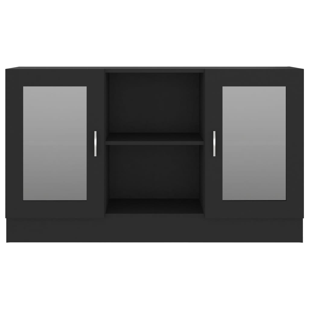 Vitrinekast 20X30,5X70 Cm Bewerkt Hout Zwart Bewerkt hout en glas