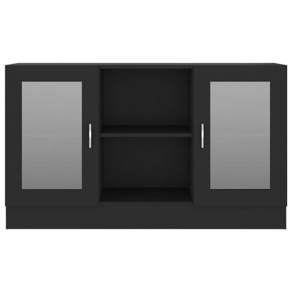 Vitrinekast 20X30,5X70 Cm Bewerkt Hout Zwart Bewerkt hout en glas