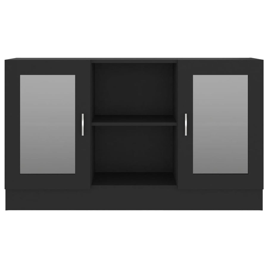 Vitrinekast 20X30,5X70 Cm Bewerkt Hout Zwart Bewerkt hout en glas