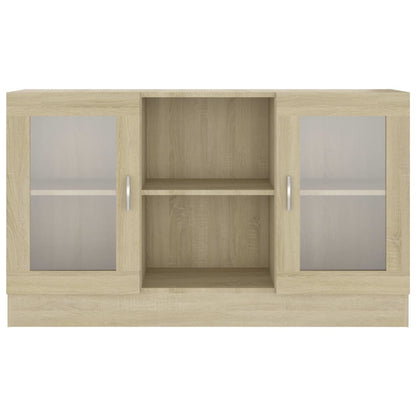 Vitrinekast 20X30,5X70 Cm Spaanplaat Kleurig Sonoma eiken Bewerkt hout en glas