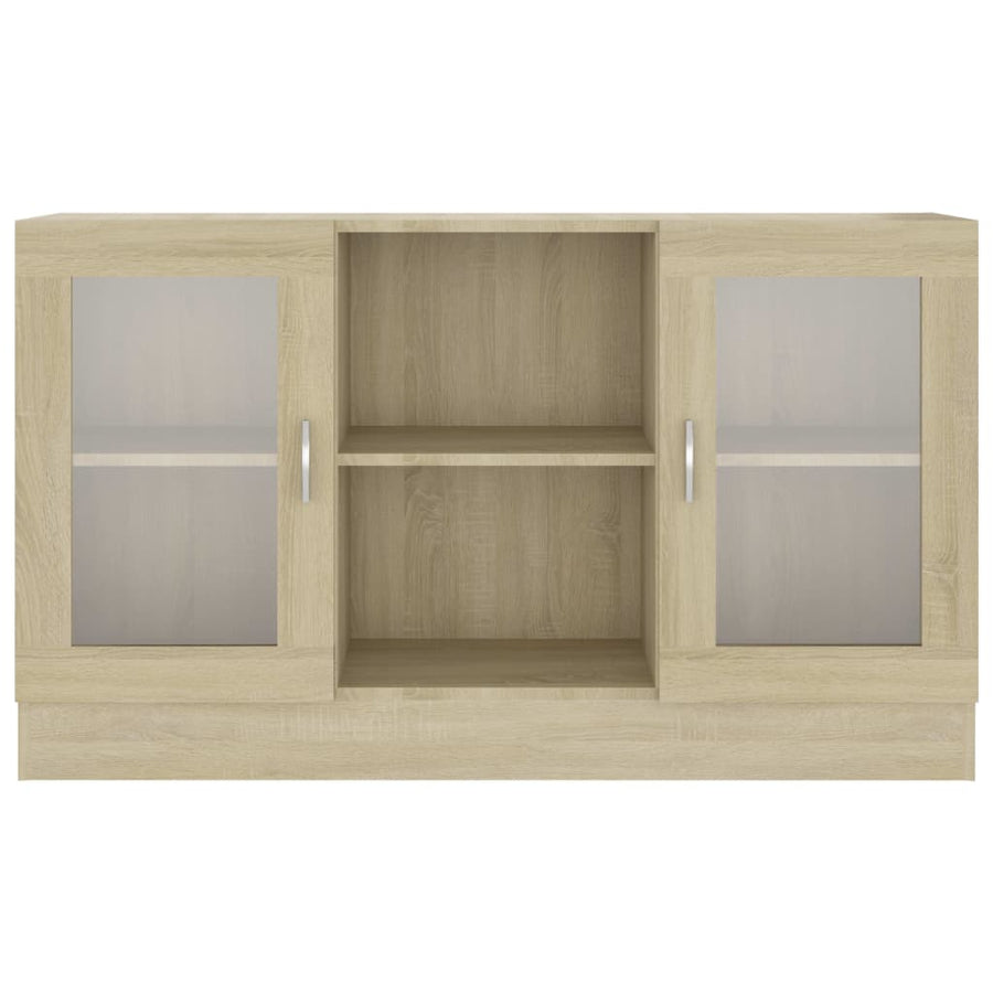 Vitrinekast 20X30,5X70 Cm Spaanplaat Kleurig Sonoma eiken Bewerkt hout en glas